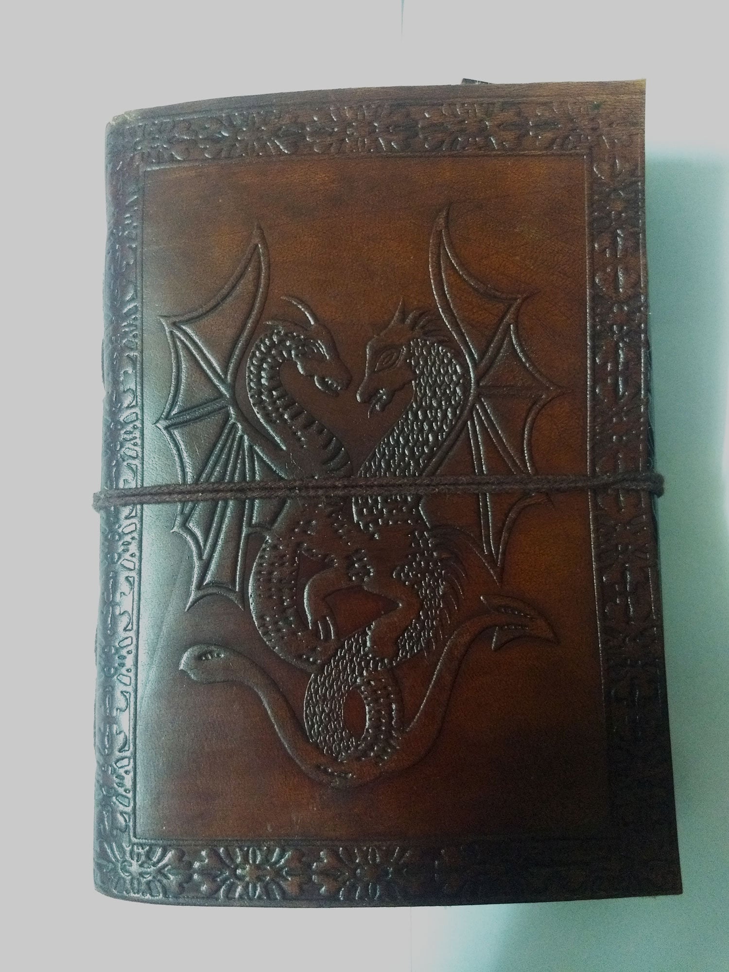 Handmade Dragon emboss leather journal with Clasp personal Etsy