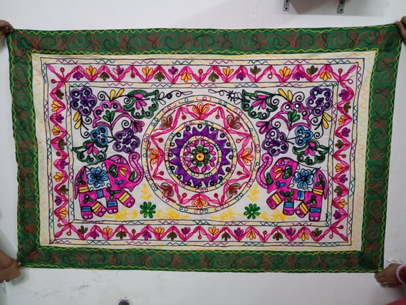 Antik Indian Mandala Design Khambadiya Patchwork Wall Hanging Wall Tapestry 100" 