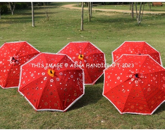 Indian Modern Themed Birthday Parties Decorative Parasol Wholesale Mix Lot Umbrellas Bohemian Romantic Theme Decoration Red Parasol