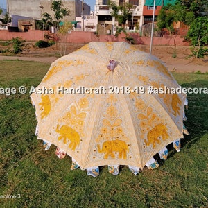 Garden Umbrellas Big Size, Beach Umbrellas, Sun Protection Umbrella, Event Wedding Decorative Large Umbrellas with colourful Embriodery Arts image 1