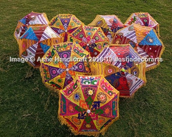 Wholesale Lot of 10 Pcs Indian Wedding Umbrella Handmade Umbrella Parasols Cotton Nano Umbrella, Christmas Decorative Small Cute Umbrellas