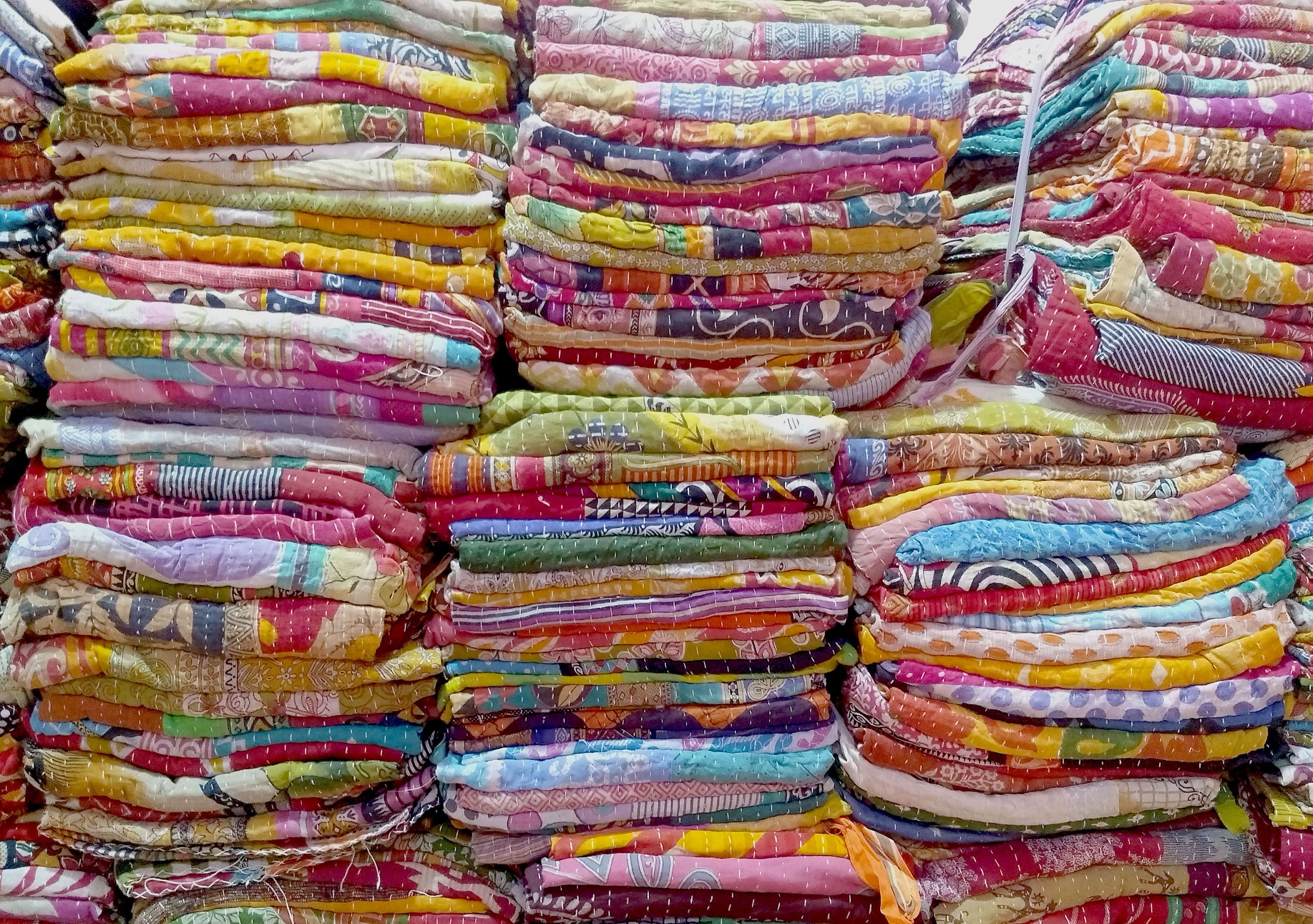 5 Pieces Mix Lot of Indian Tribal Kantha Quilts Vintage Cotton Bed Cover Throw 