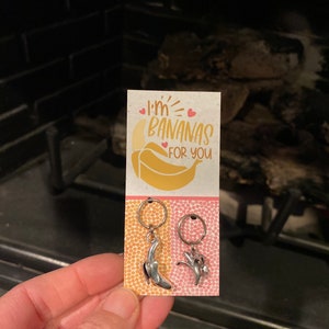 I’m Bananas For You 2pc Keychain Zipper Pull Fun Gift Friend Partner Couple Gift Food Fruit Pun Fun