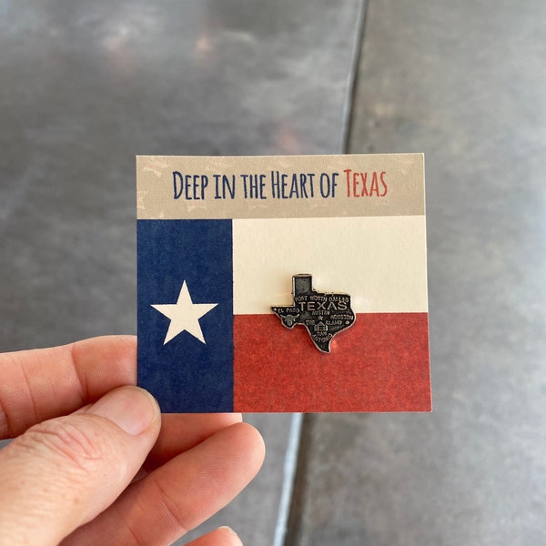 Deep in the Heart of Texas Tie Pin Lapel Texas State Pin 20x22mm Missionary Kid Dad