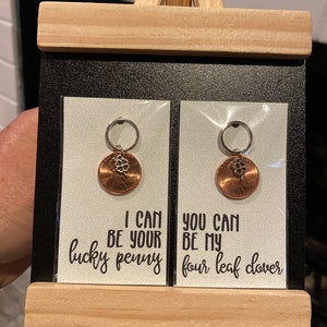 I Can Be Your Lucky Penny You can be My Four Leaf Clover Keychain Zipper Pull 2pcs Couple Partner Friend Gift Stapleton Song 2020 2021 2024