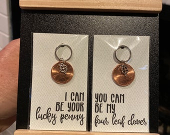 I Can Be Your Lucky Penny You can be My Four Leaf Clover Keychain Zipper Pull 2pcs Couple Partner Friend Gift Stapleton Song 2020 2021 2024