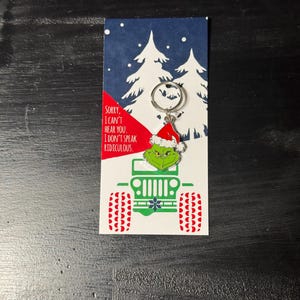 Merry Grinch Mas Head Christmas Charm Keychain Zipper Pull 1pc Fun Keychain Gift Friend Partner Couple Tree Speak Ridiculous Funny Quote