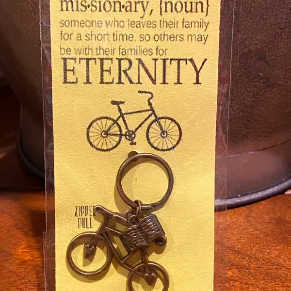 Bronze BIKE and Book Charms Keychain Zipper Pull 1pc Fun Gift Missionary Gift Scriptures LOVE to ride bikes