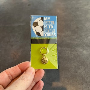 Soccer Charm Keychain Zipper Pull 1pc Fun Gift Biggest Fan Friend Encourager Coach Driver Photo Taker Field Goalie Love Double Sided