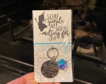 Olaf Frozen Some People Are Worth Melting For Charm Keychain Zipper Pull 1pc 22mm