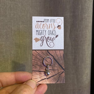 From little Acorns Mighty Oaks Grow Acorn Charm 11x6mm Mini Cute Reminder Fun Keychain Gift Friend Partner Couple Thanksgiving Halloween