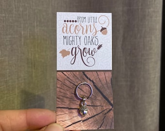 From little Acorns Mighty Oaks Grow Acorn Charm 11x6mm Mini Cute Reminder Fun Keychain Gift Friend Partner Couple Thanksgiving Halloween