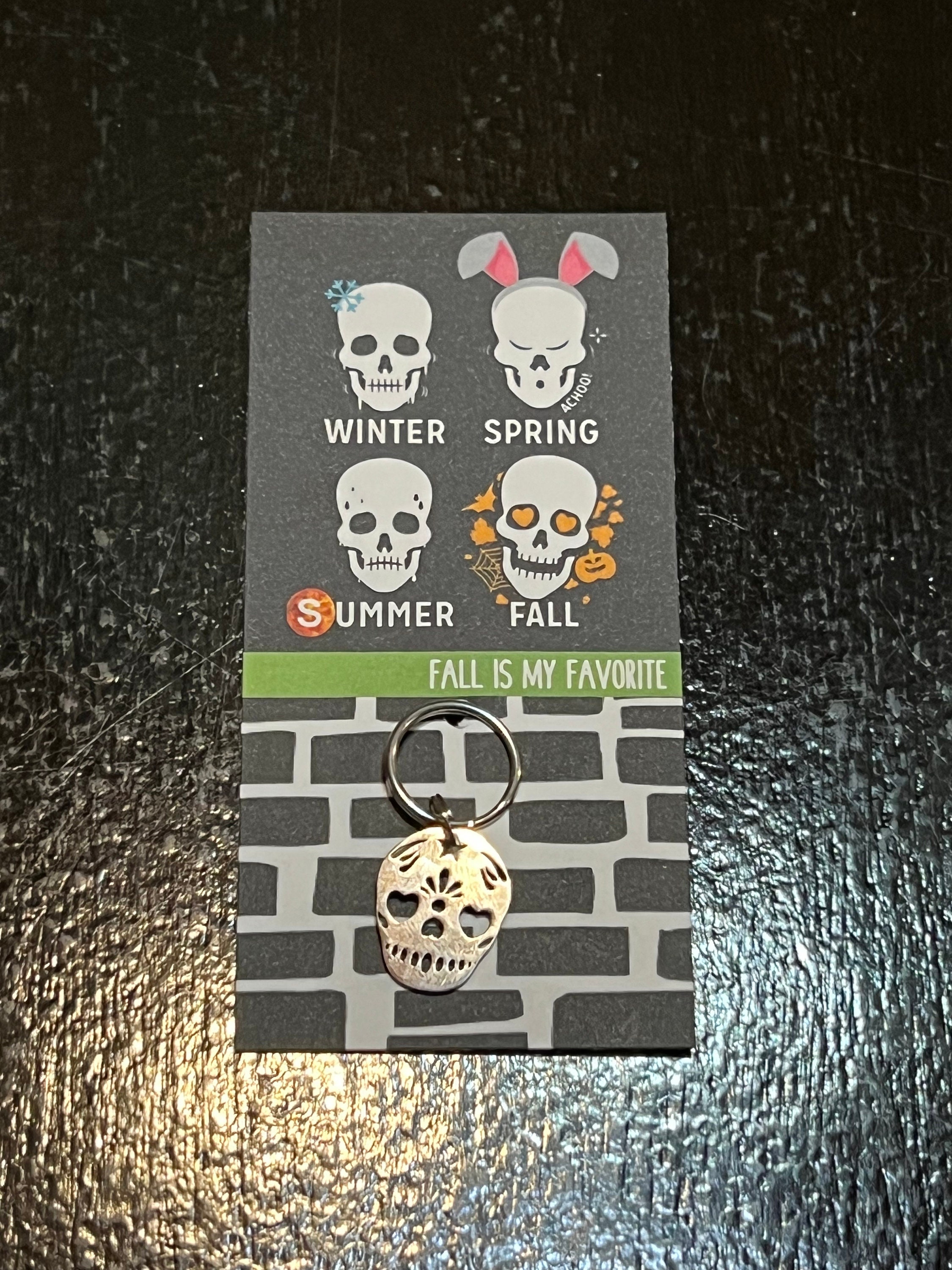 L'Appartement Endpin Skull Key Charm Dark Gray Tags Jewelry