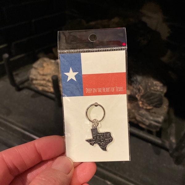 Texas Charm double sided 21x19mm Keychain Zipper Pull 1pc Deep in the Heart of Texas State