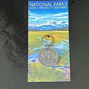 National Parks Love Protect Your Parks Token Coin Keychain Zipper Pull 1pc Buffalo Wildlife History Natural Beauty Protect them in Return