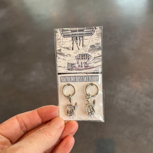Ski Lift Charms You’re my best ski buddy Keychain Zipper Pull 2pcs Friends Quote Partner Friend Spouse Gift Fun Snow Skiing Snowboarding