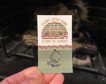 Three Little Birds Charm Keychain Zipper Pull 1pc Every Little Thing Gonna Be Alright Bob Marley Small Gift