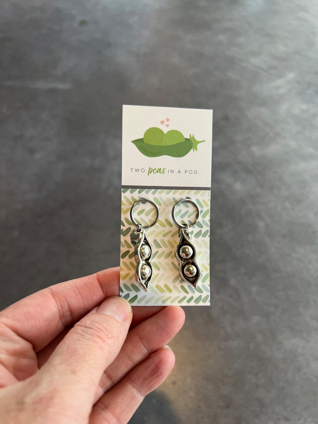 Two Peas in a Pod Charms Keychain Zipper Pull 2pcs 30x10mm Friends