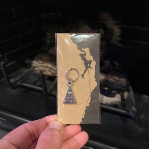I Love to Climb Triangle Charm Keychain Zipper Pull 1pc 25x15mm Climbing