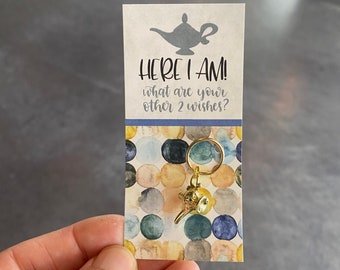 Hier bin ich Was sind Deine anderen 2 Wünsche Windlicht Charm Genie Grants Wishes Gold Rubbing Aladdin