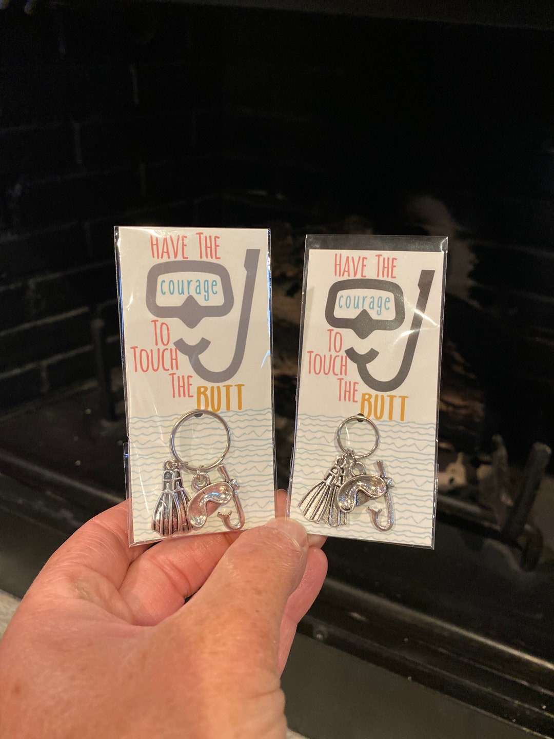 Scuba Flippers Charms Keychain Zipper Pull 1pc Have Courage to Touch