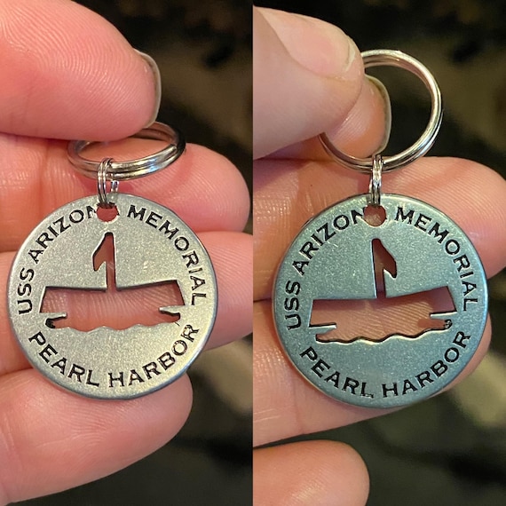 Pearl Harbor USS Arizona Memorial Token Coin Charm 22mm Keychain