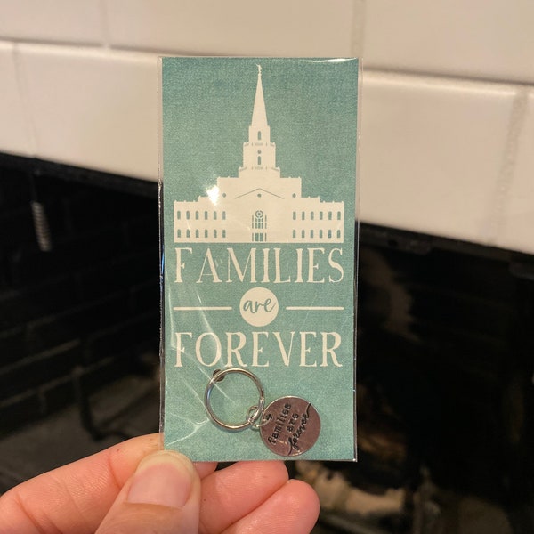 Families are Forever Charm Keychain Zipper Pull 1pc 15mm Family Houston Temple