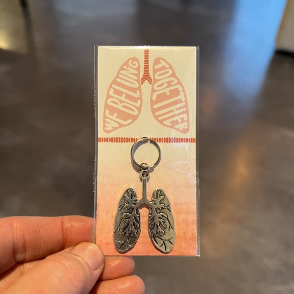 Lungs Charm Keychain Zipper Pull 1pc Fun Keychain Friend WE BELUNG belong TOGETHER Human Body Anatomy Fun Gift