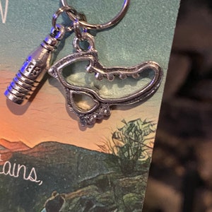 Hiking Boot Charm Keychain Zipper Pull 1pc Fun Keychain Gift When LIFE Gives you MOUNTAINS Put on your Boots & Hike Water Bottle image 3