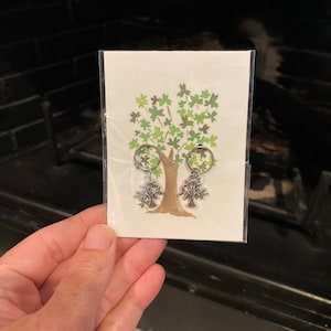 Family Tree Charms Keychain Zipper Pull 2pcs Couple Family Friends Double Sided Gift