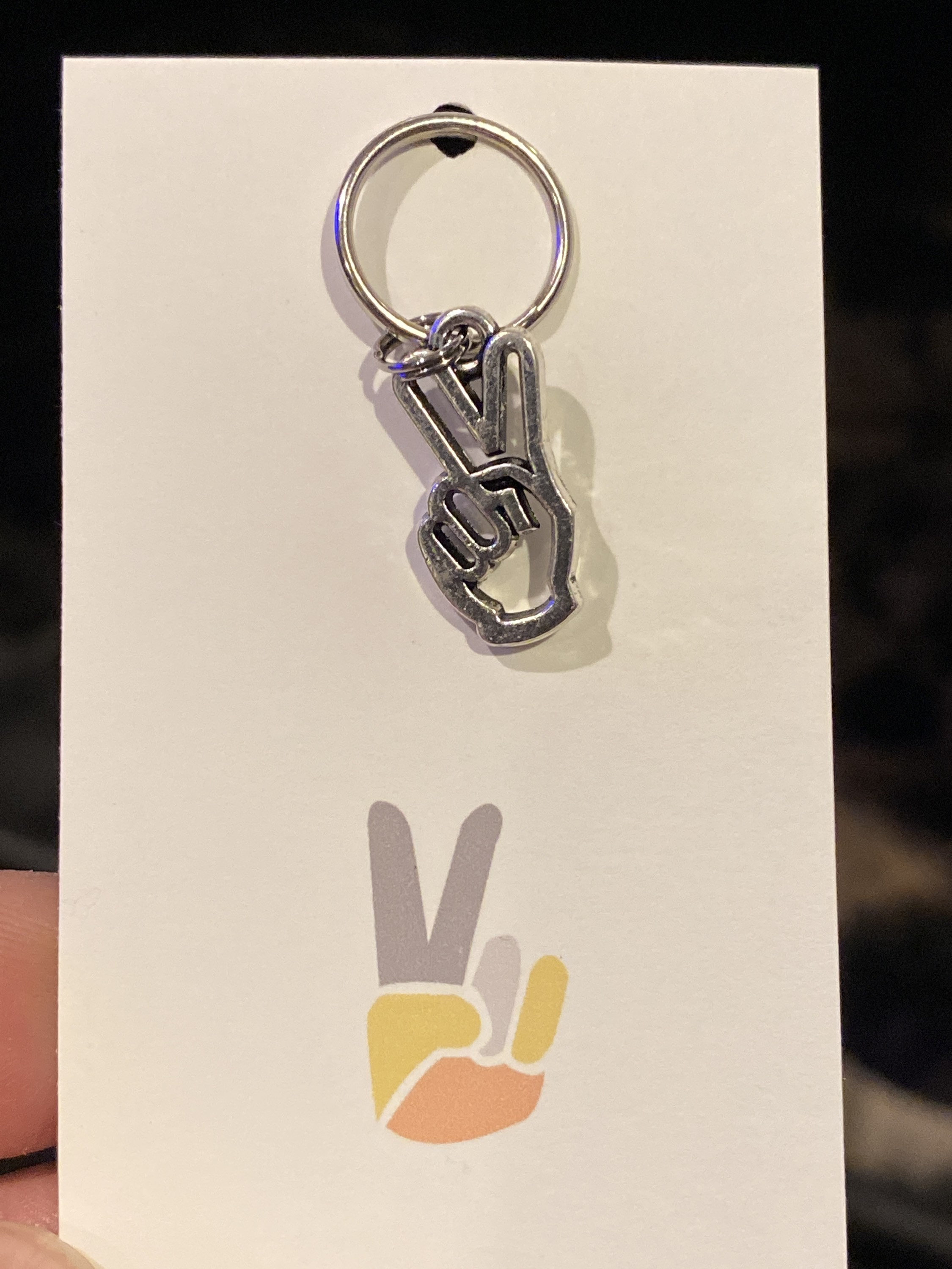 Peace Sign Hand Charm Keychain Zipper Pull 1pc Do Good Be Good Gift ...