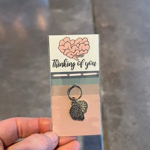 Brain Charm Keychain Zipper Pull 1pc Fun Gift Thinking of you Anatomy Human Body Head Skeleton Partner Friend Spouse