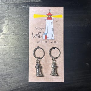 I’d be Lost Ohne Sie Leuchtturm Charme Paare Geschenk 2 stücke Schlüsselanhänger Zipper Pull 20 x 9 mm