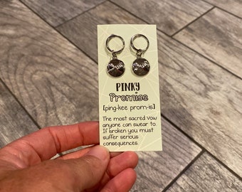 Pinky Promise Charms 2pcs Keychain Zipper Pull 16mm Couple Partners Friends Gift Pinky Swear Double Sided