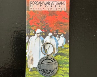 Korean War Veterans Memorial Washington DC Token Coin Keychain Zipper Pull 1pc National Parks POW 1993 Veteran War Service Grateful Military