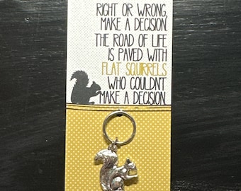 Flat Squirrels Zipper Pull Keychain 1pc Squirrel Charm Fun Gift Double Sided Road of Decisions