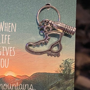 Hiking Boot Charm Keychain Zipper Pull 1pc Fun Keychain Gift When LIFE Gives you MOUNTAINS Put on your Boots & Hike Water Bottle image 5