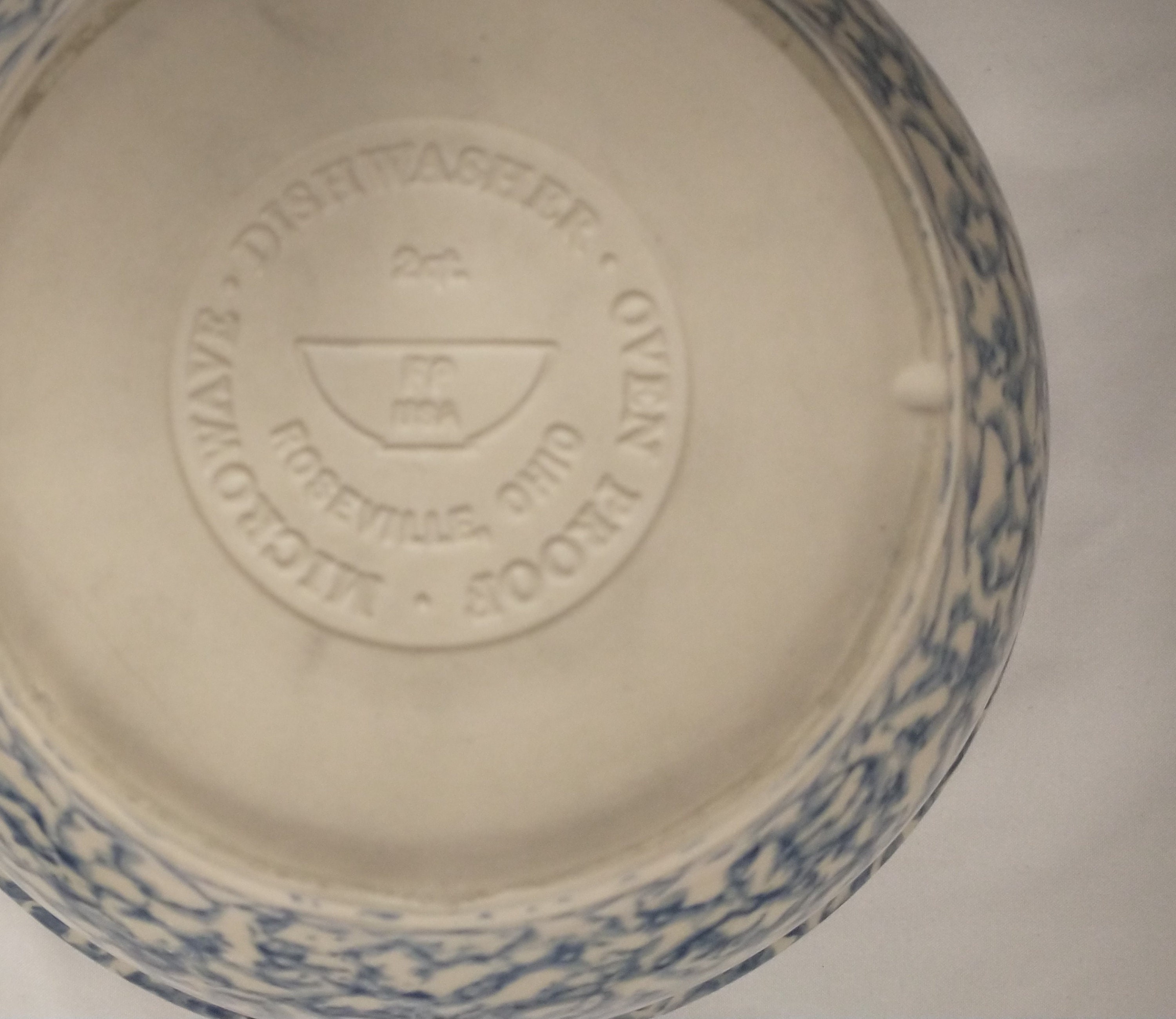 RARE Vintage Roseville Blue Sponge Ware Set of 3 Mixing Bowls Etsy