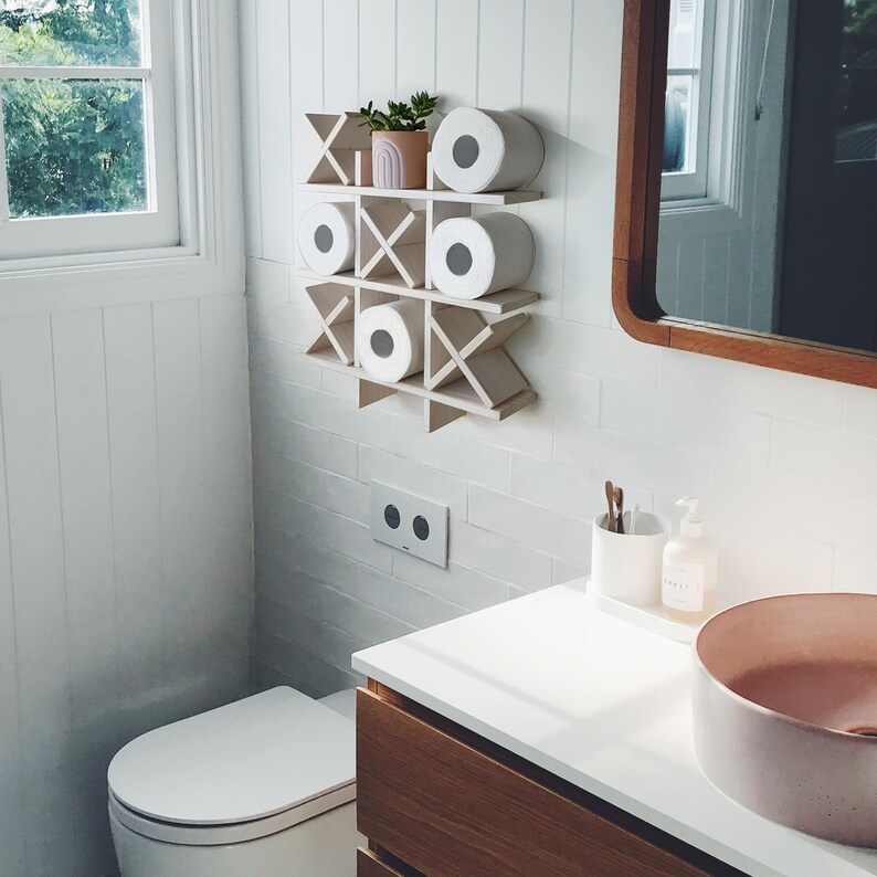 Toilet Paper Shelf Over Toilet Storage Toilet Paper Holder Etsy Australia