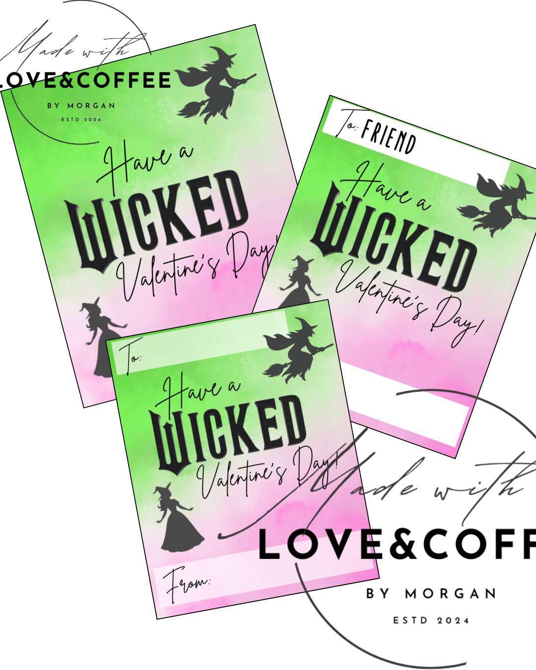 Wicked Valentines Day, Printable Valentine Cards, Elphaba & Glinda ...