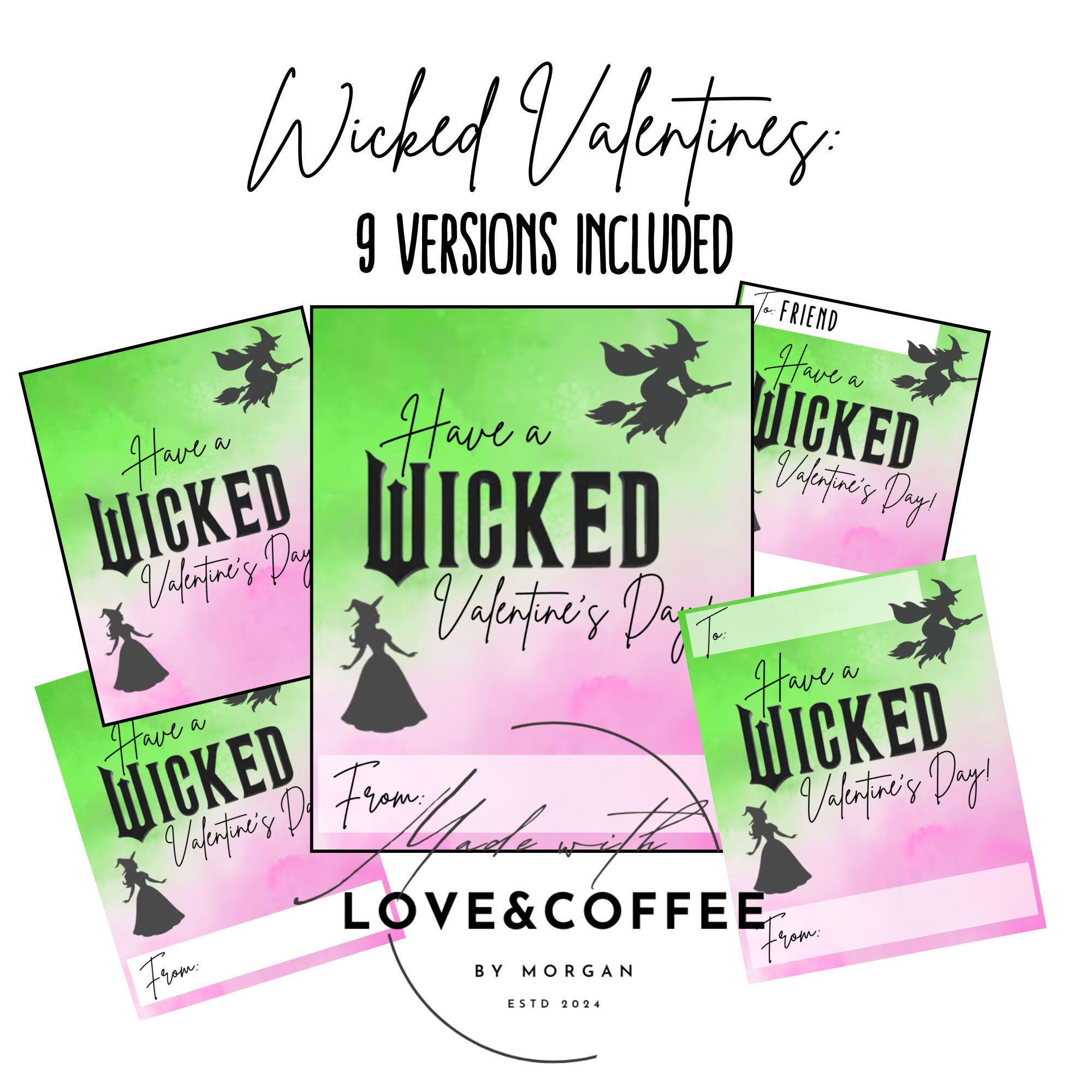 Wicked Valentines Day, Printable Valentine Cards, Elphaba & Glinda ...