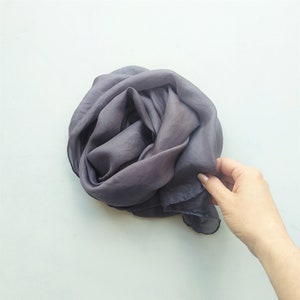 150 x 45 cm Naturally Handdyed Pure Silk Scarf - Logwood Campeche Wood