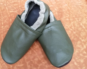 cape green leather dolls - slippers - office shoes for adults