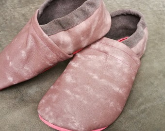 blackberry leather dolls - slippers - office shoes for adults in suede