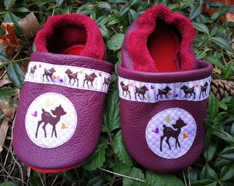 Bambi purple-leather puffs-running shoes-slippers