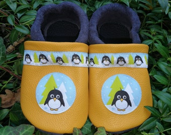 Pinguin - Lederpuschen - Lauflernschuhe - Hausschuh