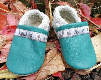 Motif Monster-leather puffs, crawl shoes, slippers