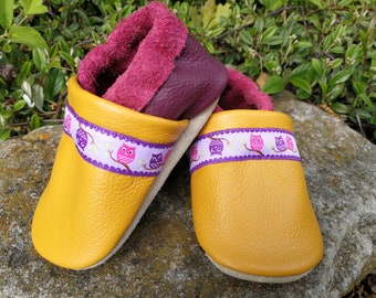 Purple owl-leather puffs-running shoes-slippers