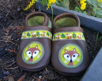 Green fox-leather puffs-running shoes-slippers