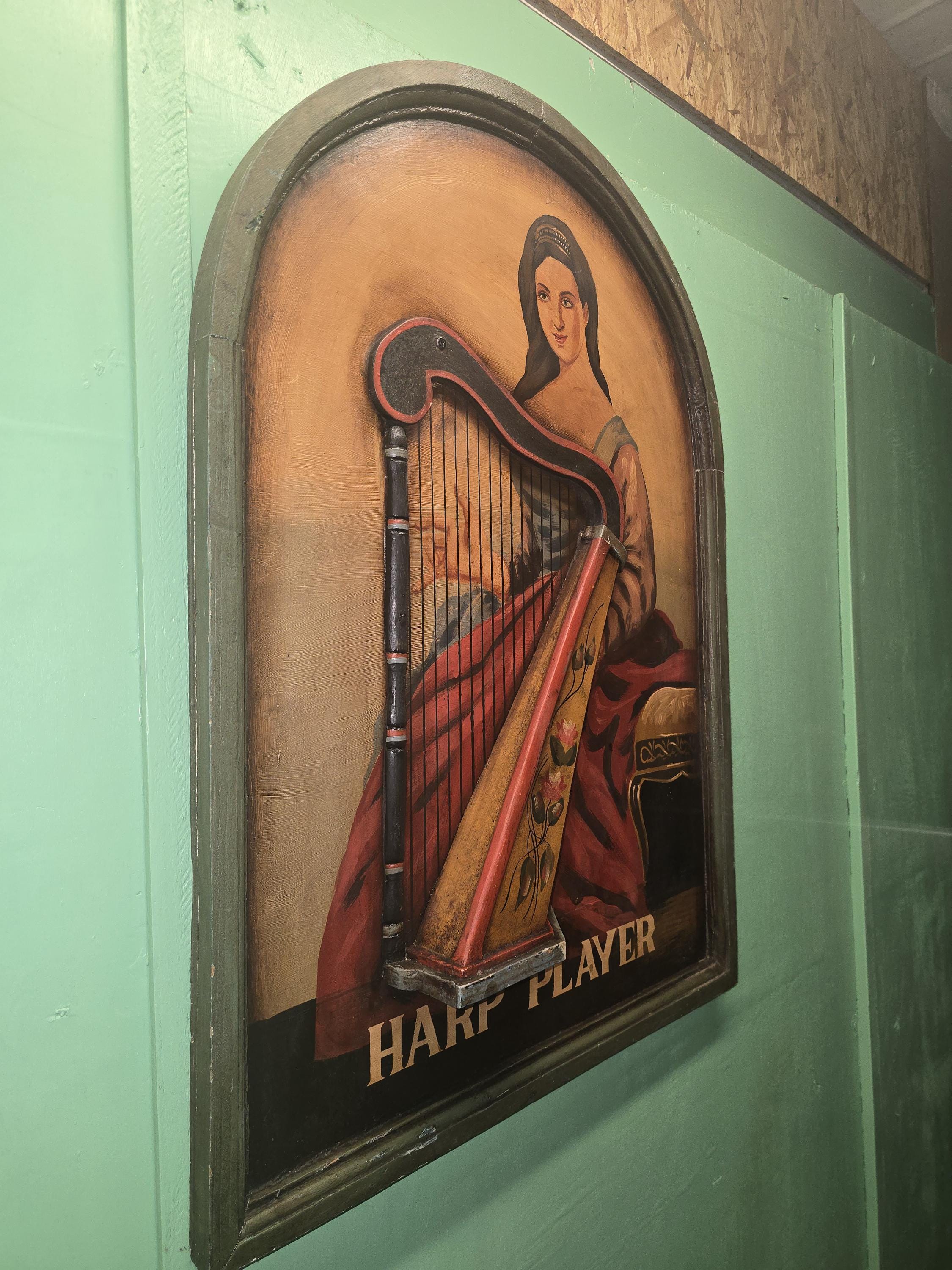 Harp Sign Hand Painted Harp Player 3-D Sign - Etsy